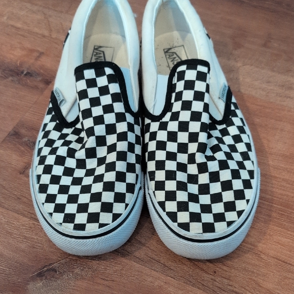 Vans Kids Black and White Checkered Sneakers